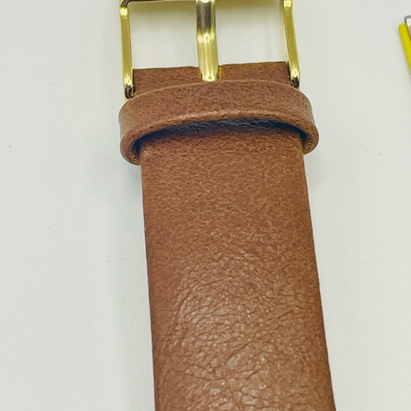 Anne Klein Gold-Tone Rectangle Dial Watch with Tan Leather Band. 9 inch main image 6